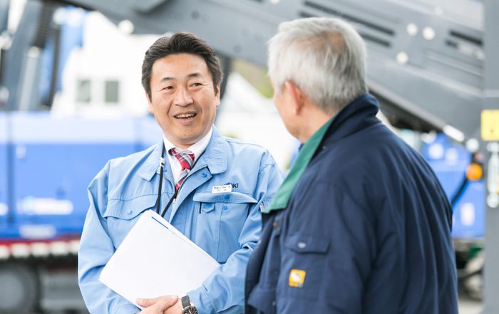 現場での打ち合わせ